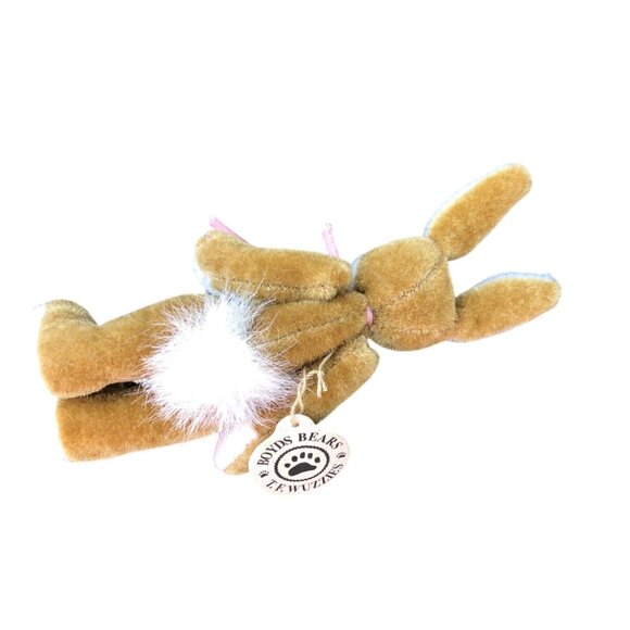 Boyds Bears T F Wuzzies Bunny Plush Brown & White Standing Bunny Rabbit Toy - Picture 5 of 7